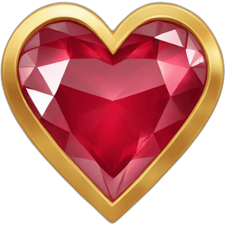 Red heart diamond with gold border emoji