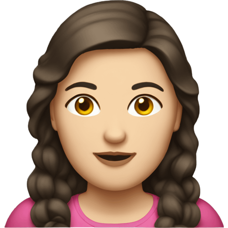 Brunette caucasian fat woman emoji