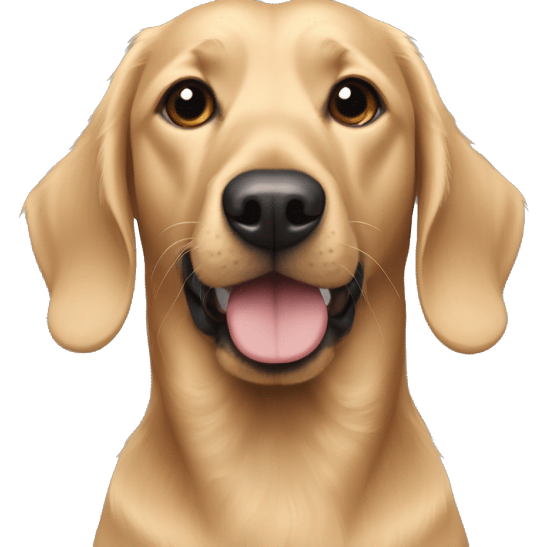 Black lab and fluffy blonde miniature dachshund  emoji