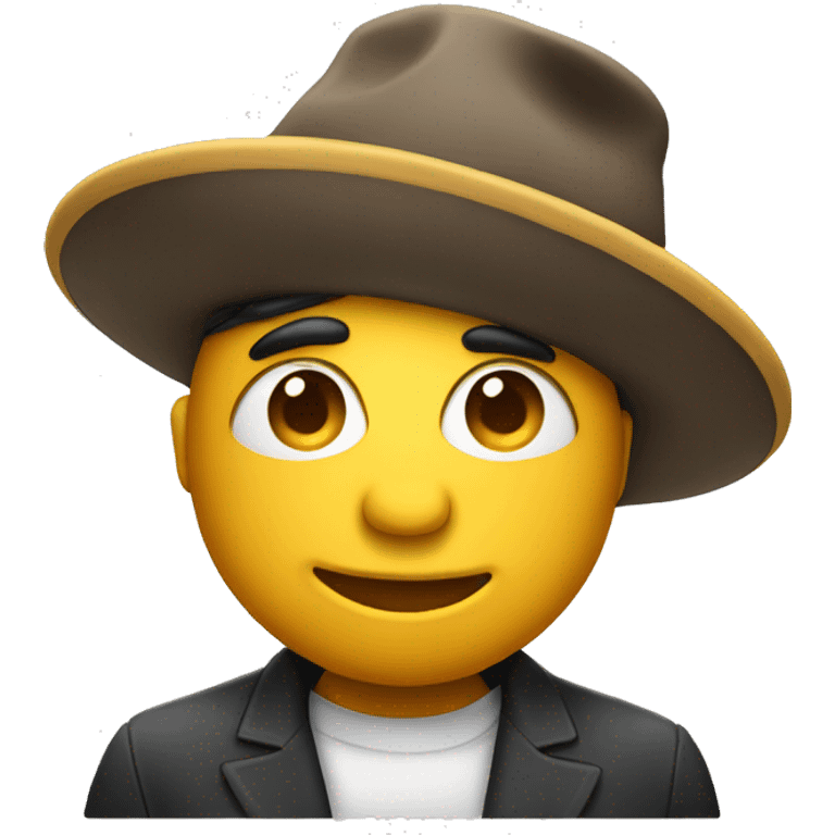 Rizz face emojie with a hat on emoji