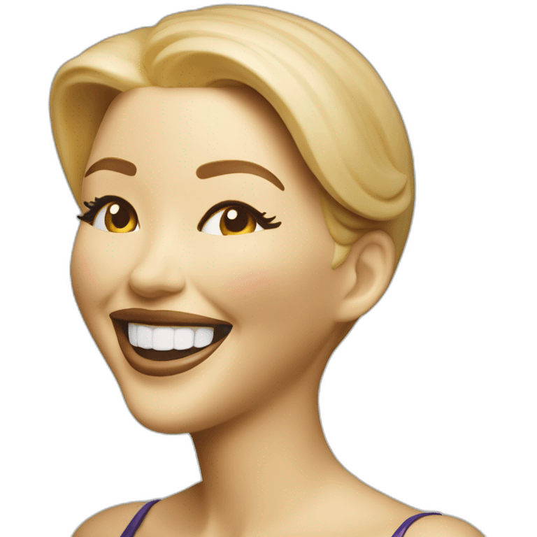 Ivanka trump figurine laughing from side in body paint emoji