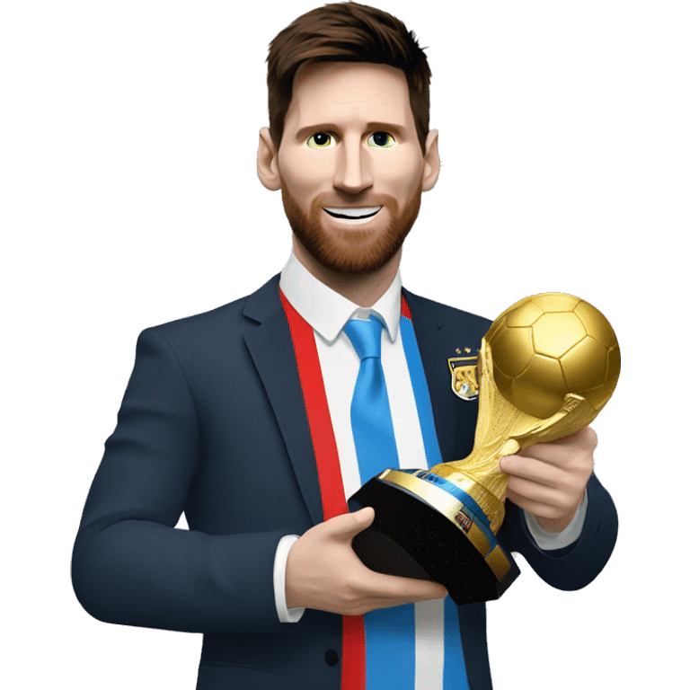 Messi con la copa del mundo emoji