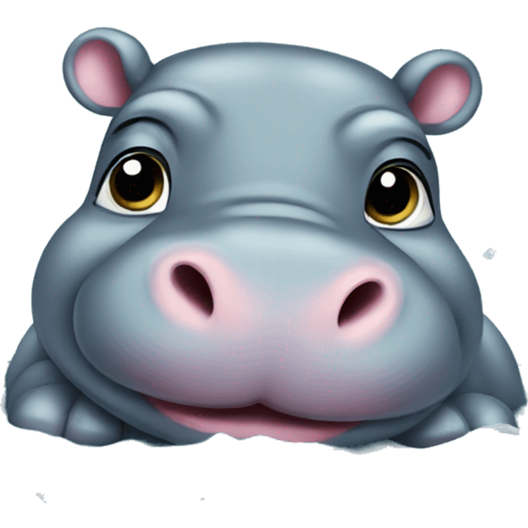 baby hippo in water emoji