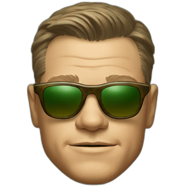 matt damon with a turtle in sunglasses in his hands emoji