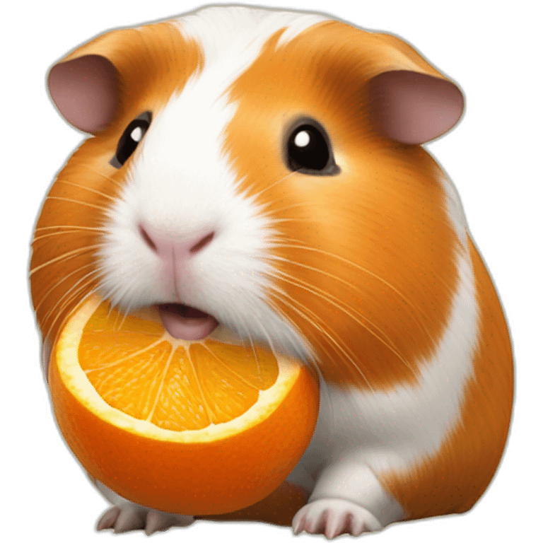 Guinea pig eating oranges emoji