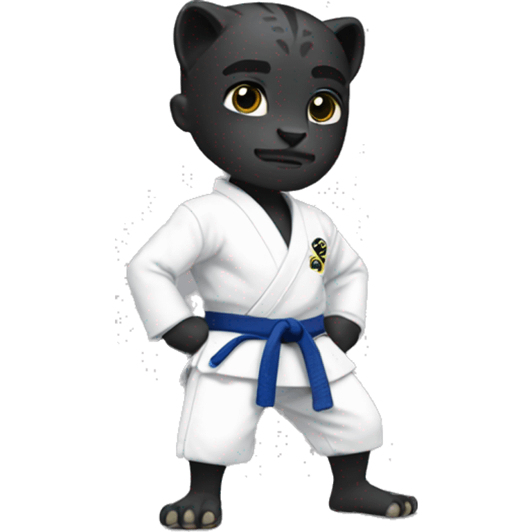 a black panther with judo gi emoji