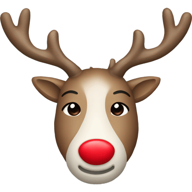 Reindeer with red nose cozy emoji