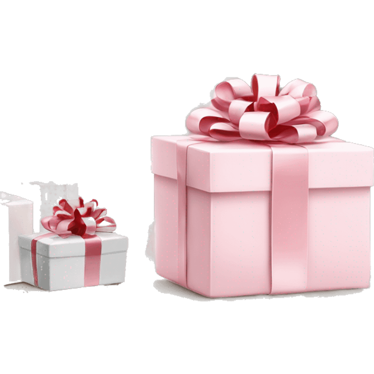 Light pink Christmas gifts under a white Christmas tree  emoji