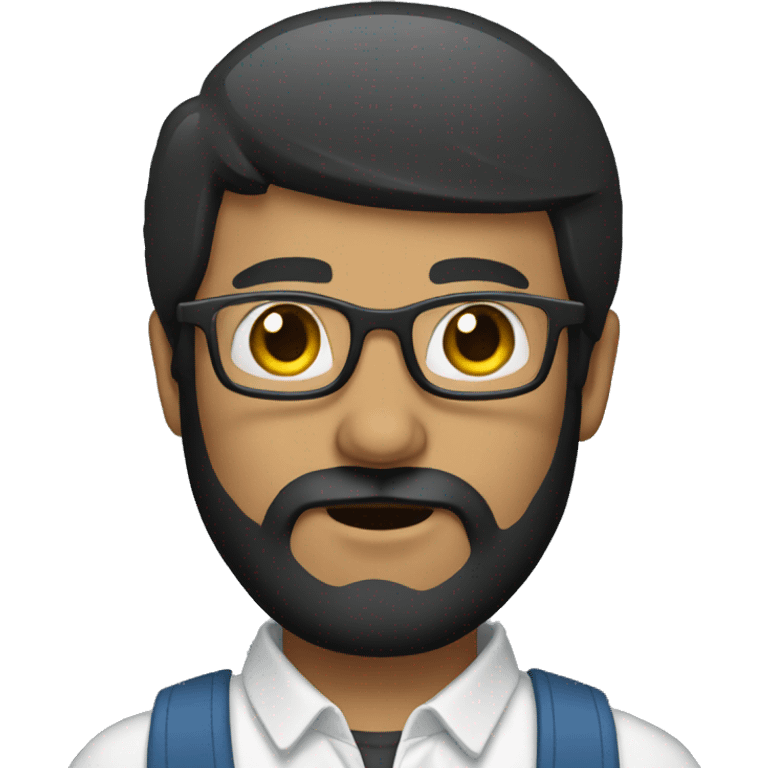 Man with Black Beard and Wearing Glass emoji