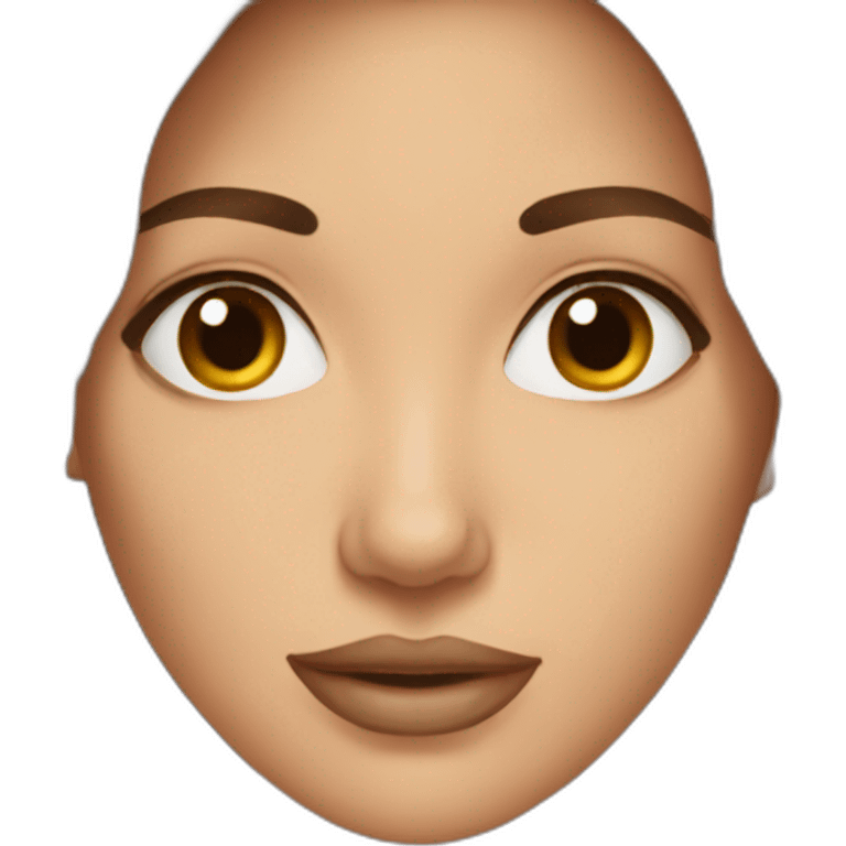 woman making botox with brown hair emoji