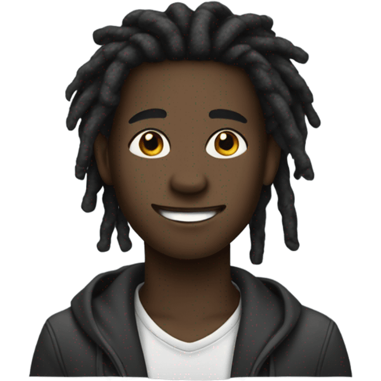 handsome darkskin teen with dreads emoji