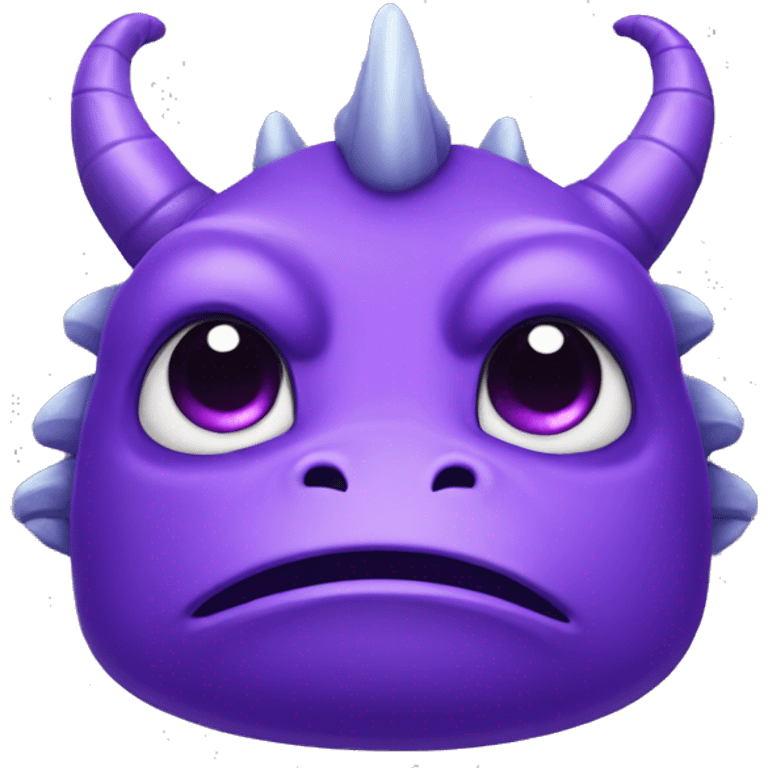 a sad crying back - purple dragon head with teary eyes emoji