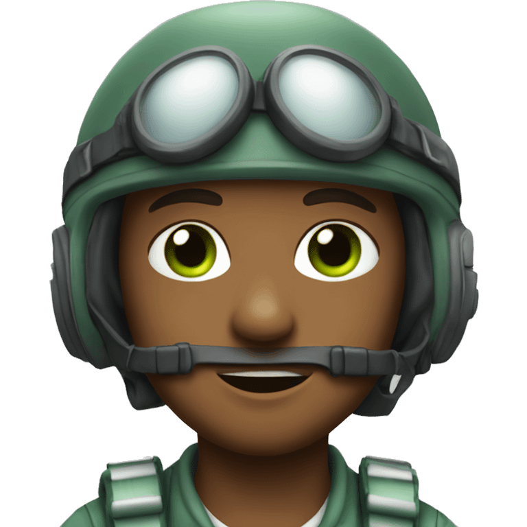 Pilot with greenish eyes emoji