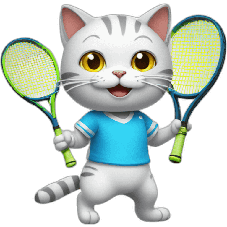 cat playing tennis emoji