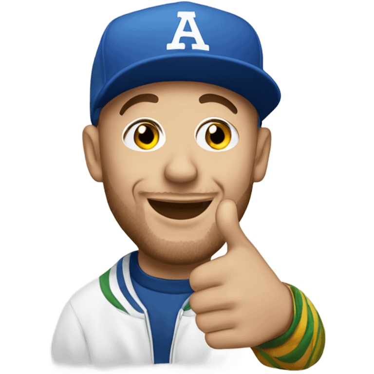 Mac miller with a thumbs up emoji