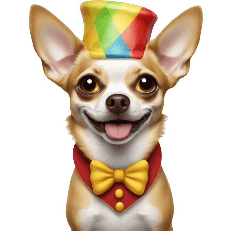 Chihuahua dressed like a clown  emoji