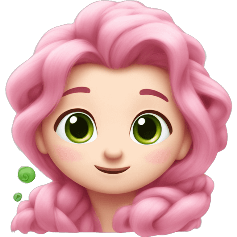 cute hamilion from Rapunzel, color: pink + green emoji