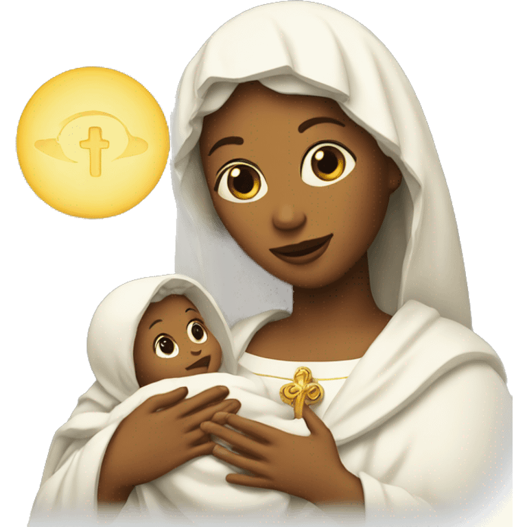 holy Mary with baby Jesus emoji