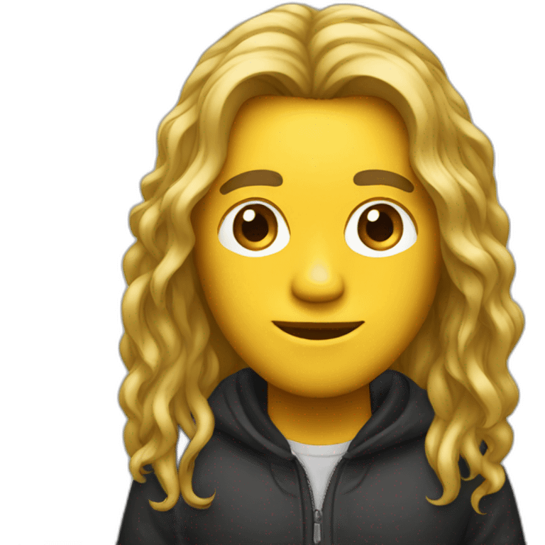 long hair music producer emoji