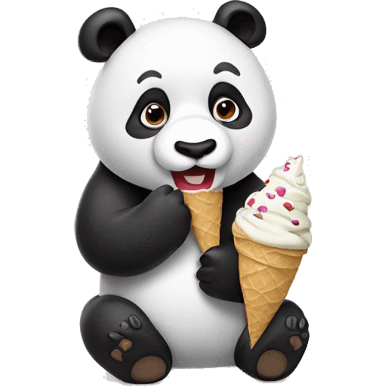 Panda eating ice cream emoji