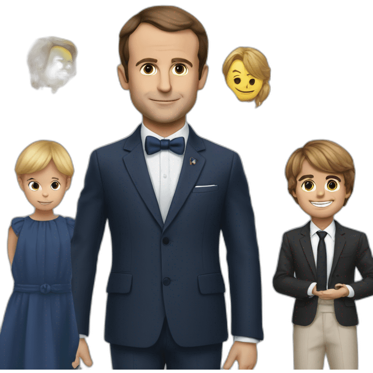 Macron qui tape en enfant emoji