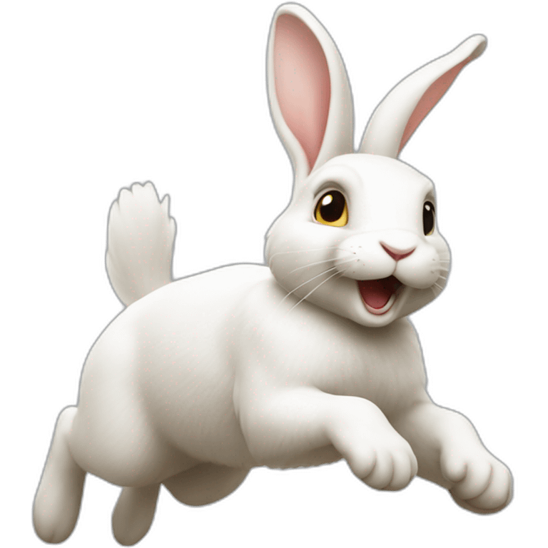 white rabbit jump emoji