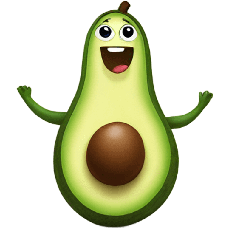 happy avocado does yoga emoji