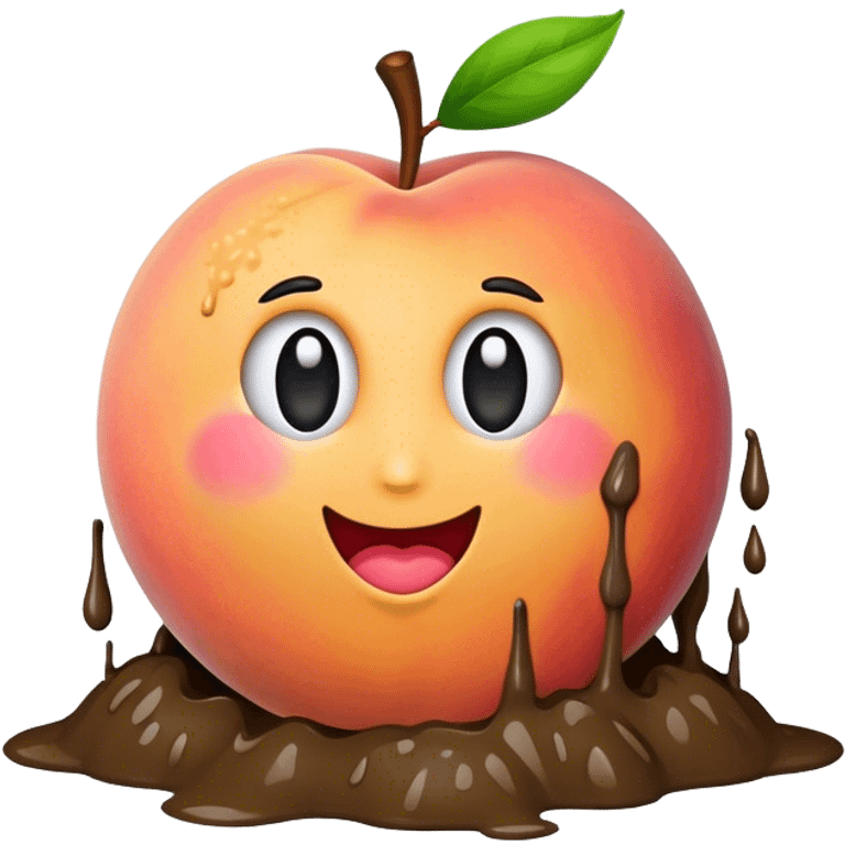 Peach dirty from mud emoji