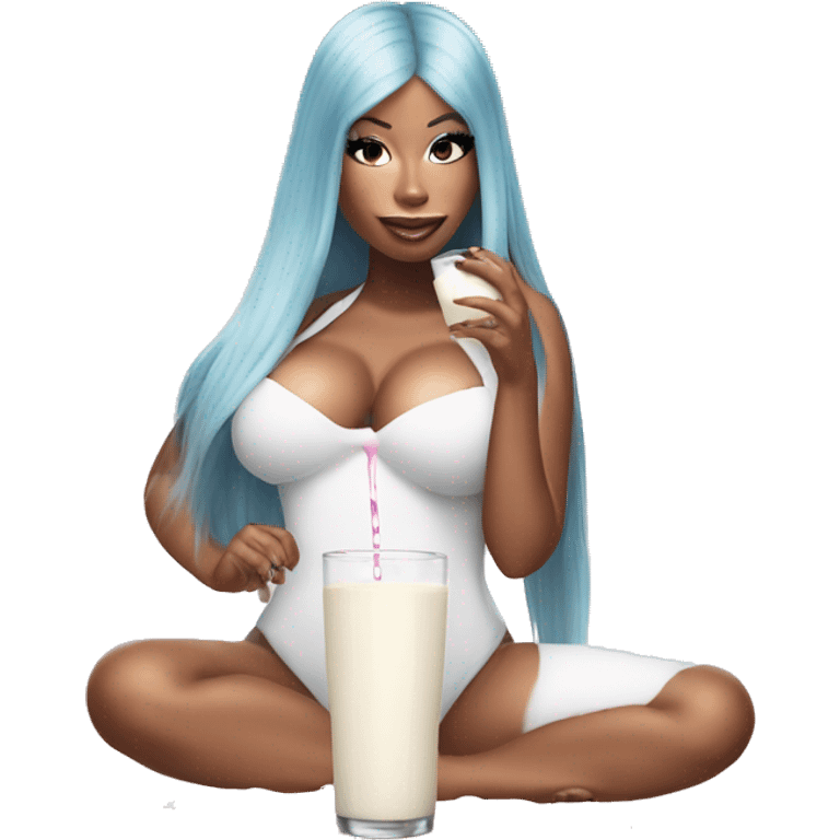 nicki minaj drkinking milk emoji