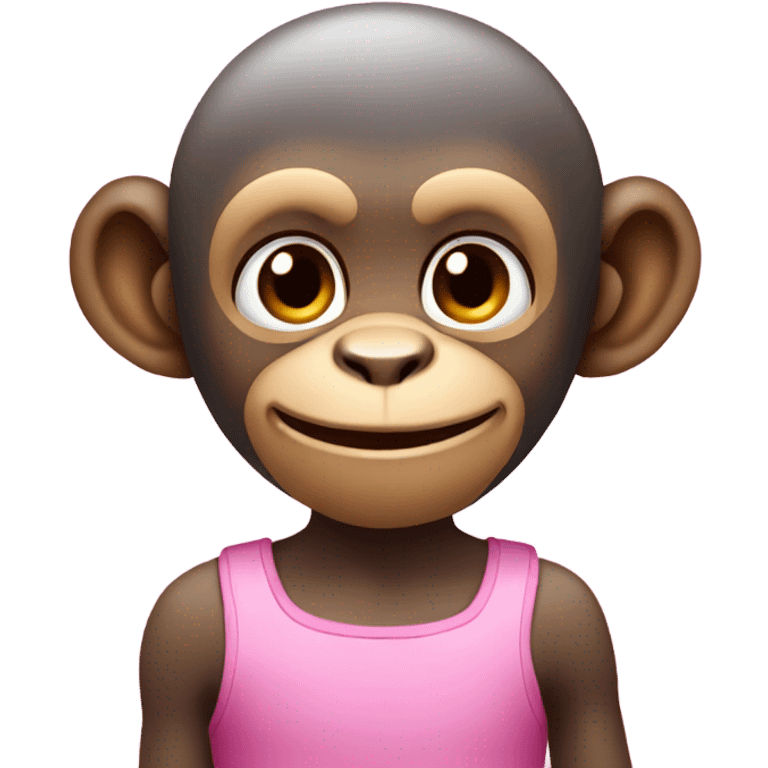 monkey with pink vie emoji