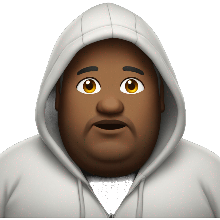 Fat man wearing a hoodie emoji