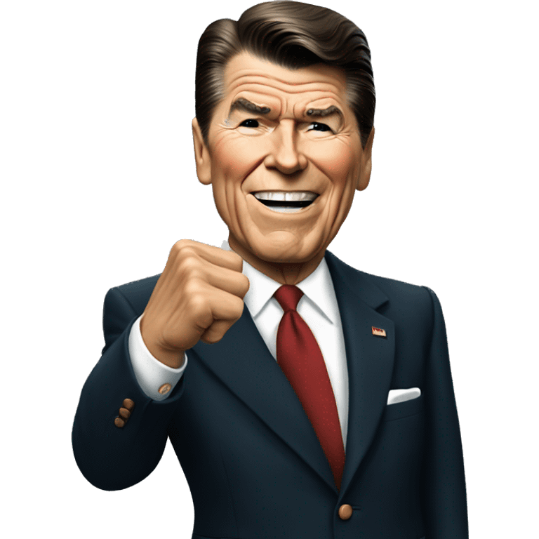 Ronald Reagan shows his fist emoji