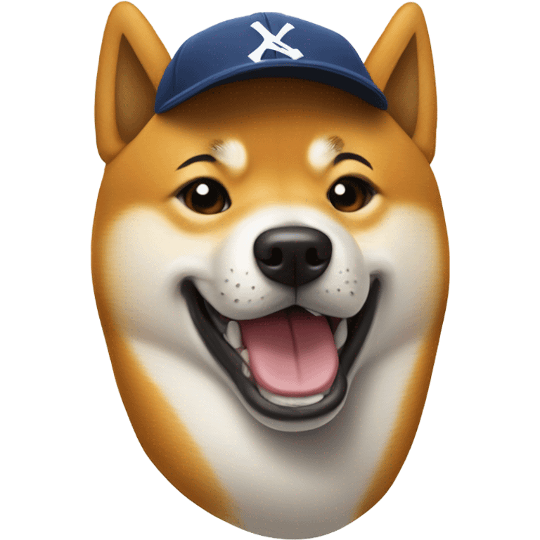 Shiba wearing backwards baseball cap emoji