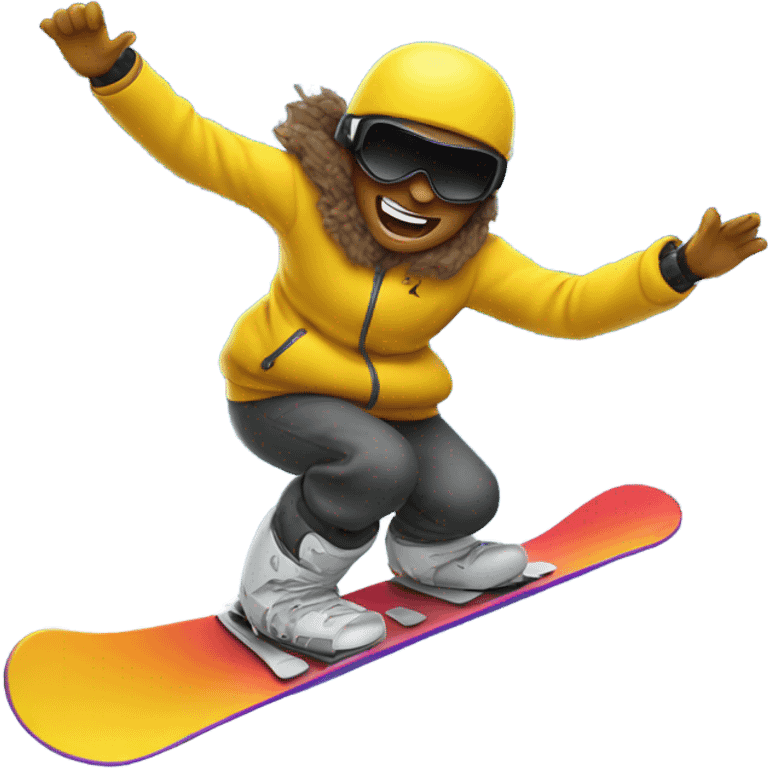 Hitting a jump on a snowboard  emoji