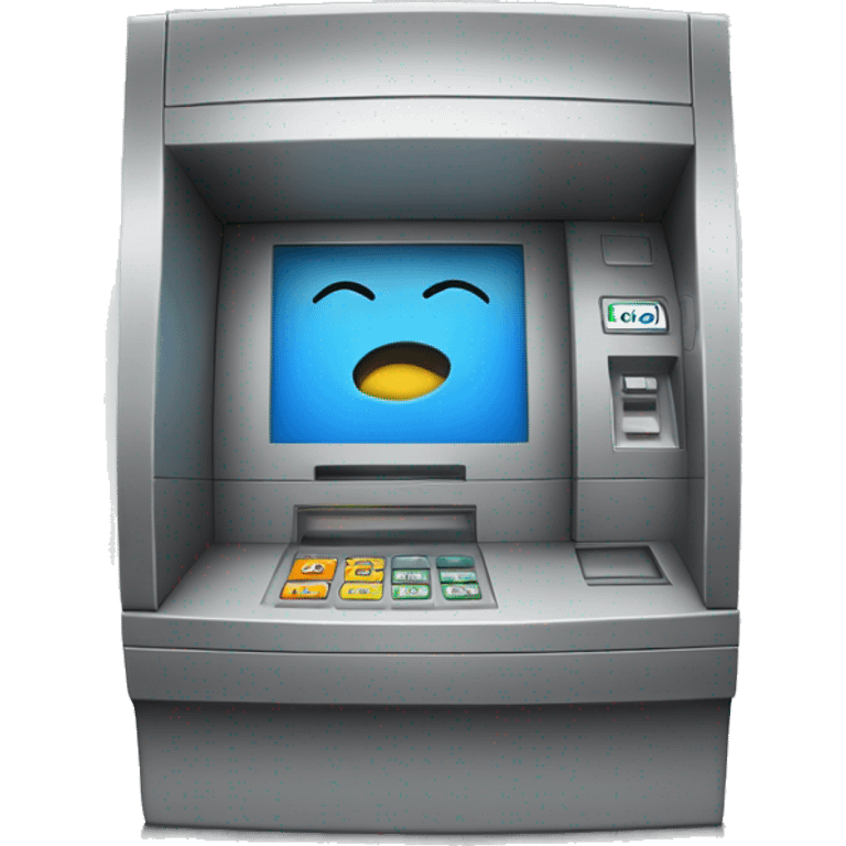 ATM machine + curious face emoji