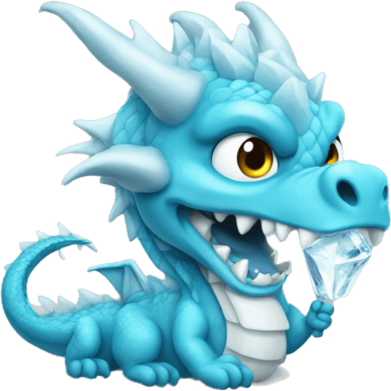 Dragon with ice emoji