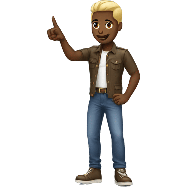 black masculine lesbian pointing emoji