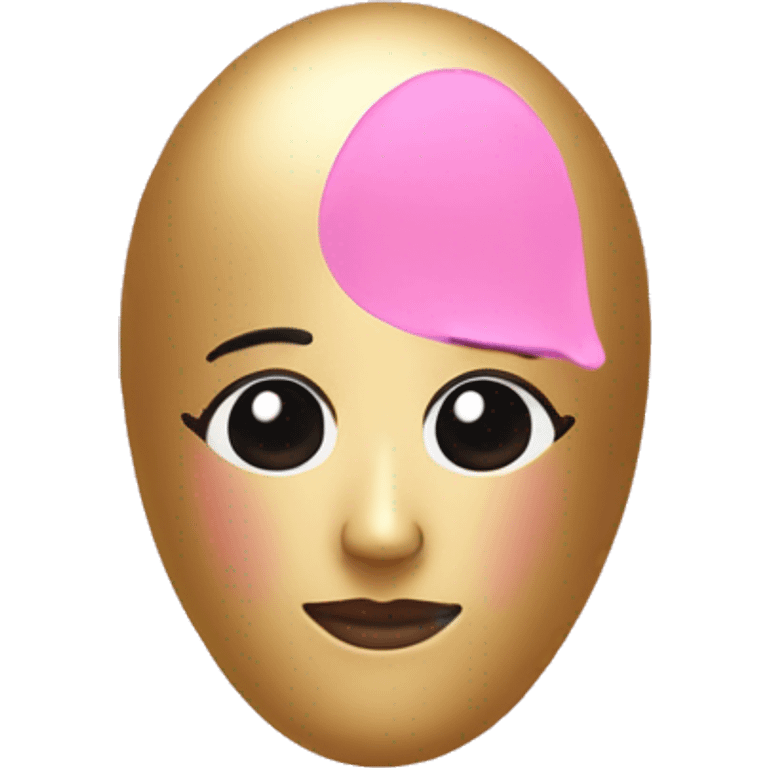 pink and gold beauty blender no face emoji