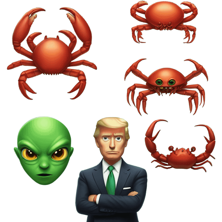 indipendence day alien red human man crab president emoji