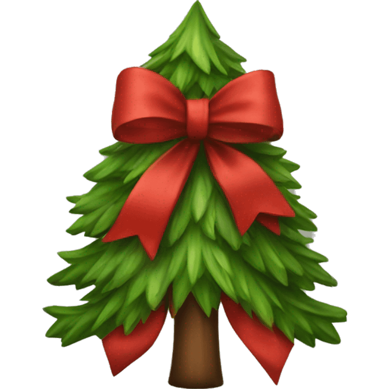 Christmas tree red bow  emoji