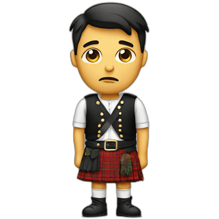 sad man wearing a scottish kilt emoji