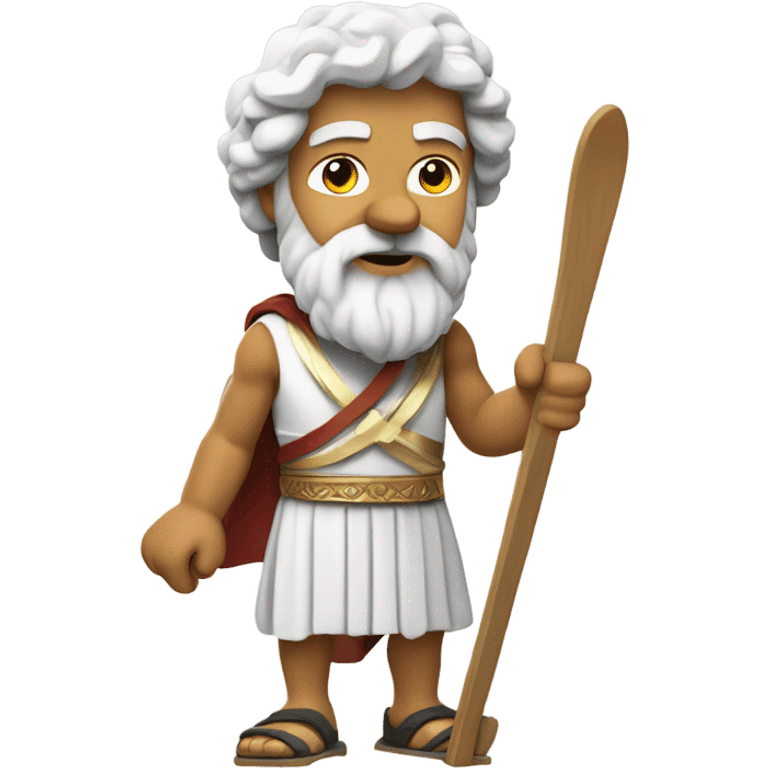 Socrates riding down a mountain on skis emoji