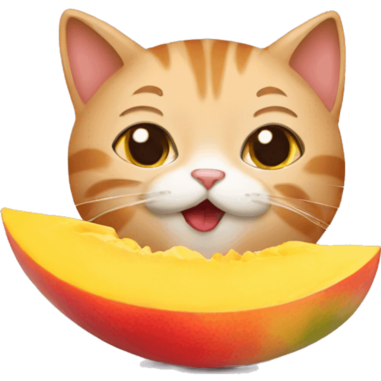 Cat eating mango emoji