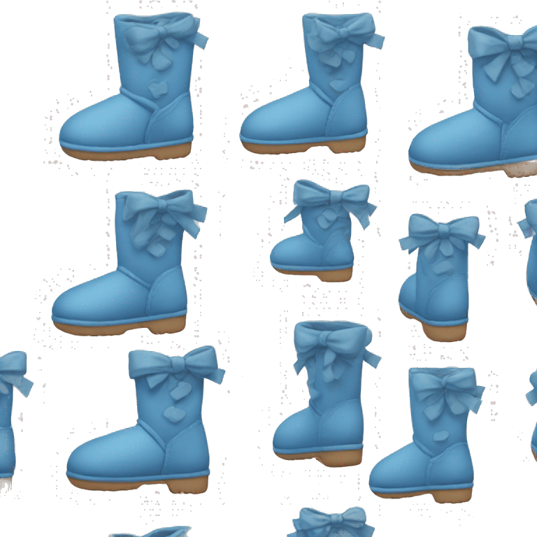 mini blue uggs with bows on the back emoji