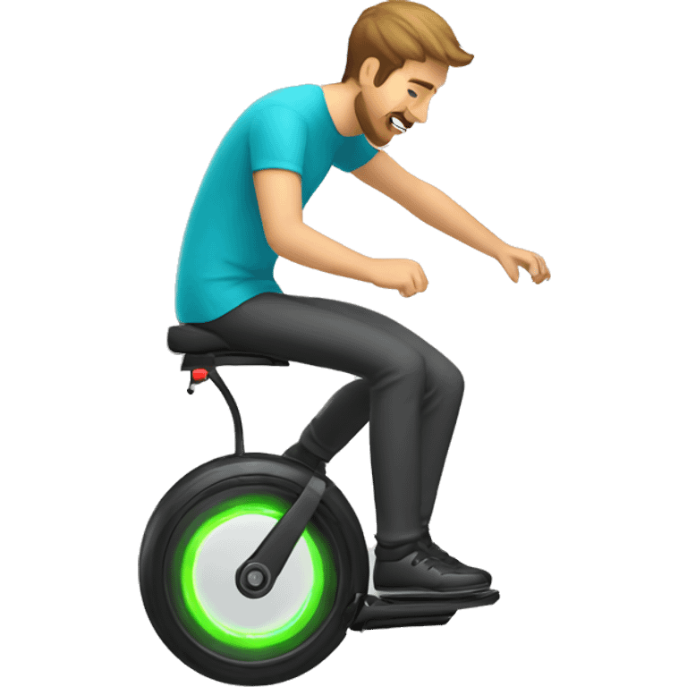 man riding electric unicycle monowheel emoji