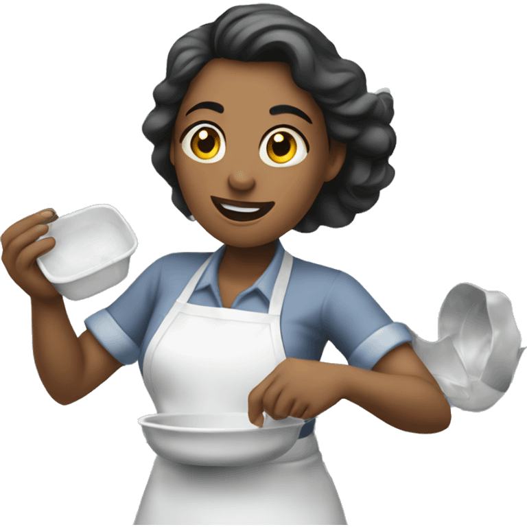 A women doing dishes emoji