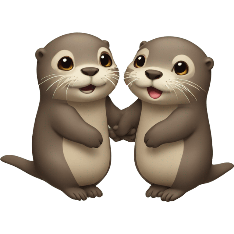 otters holding hands emoji