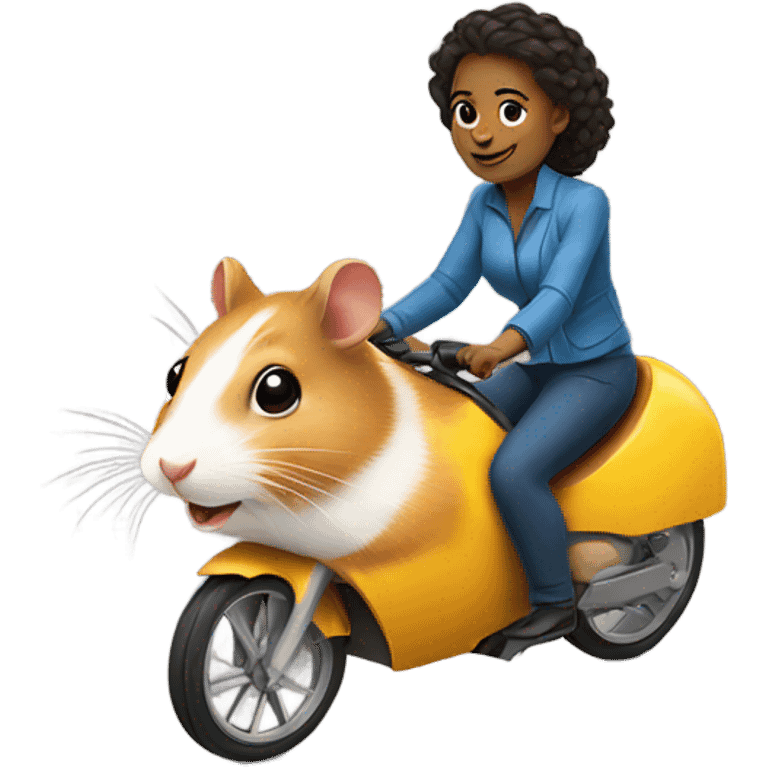 Woman riding a hamster emoji