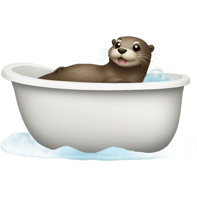 An otter in the bath emoji