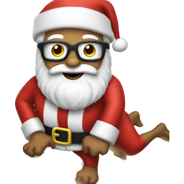 santa claus on a surfboard emoji